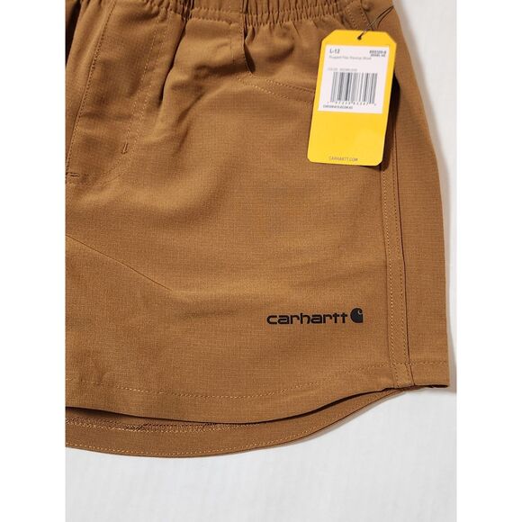 Carhartt Girl's Rugged Flex Ripstop Short youth large size 12 Brown - Picture 9 of 10